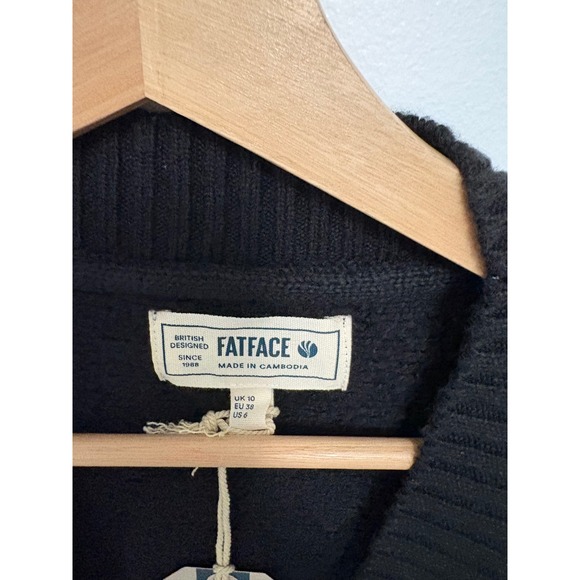 NWT Fatface Hannah Longline Knitted Cardigan – Black – Size US 6 - Picture 4 of 7
